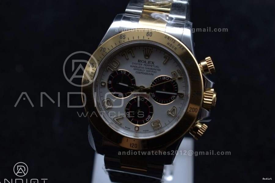 Bracelet Best V2 Daytona SS Clean 1:1 YG Edition Arabic Markers White on Dial 116503 SA4130 1110